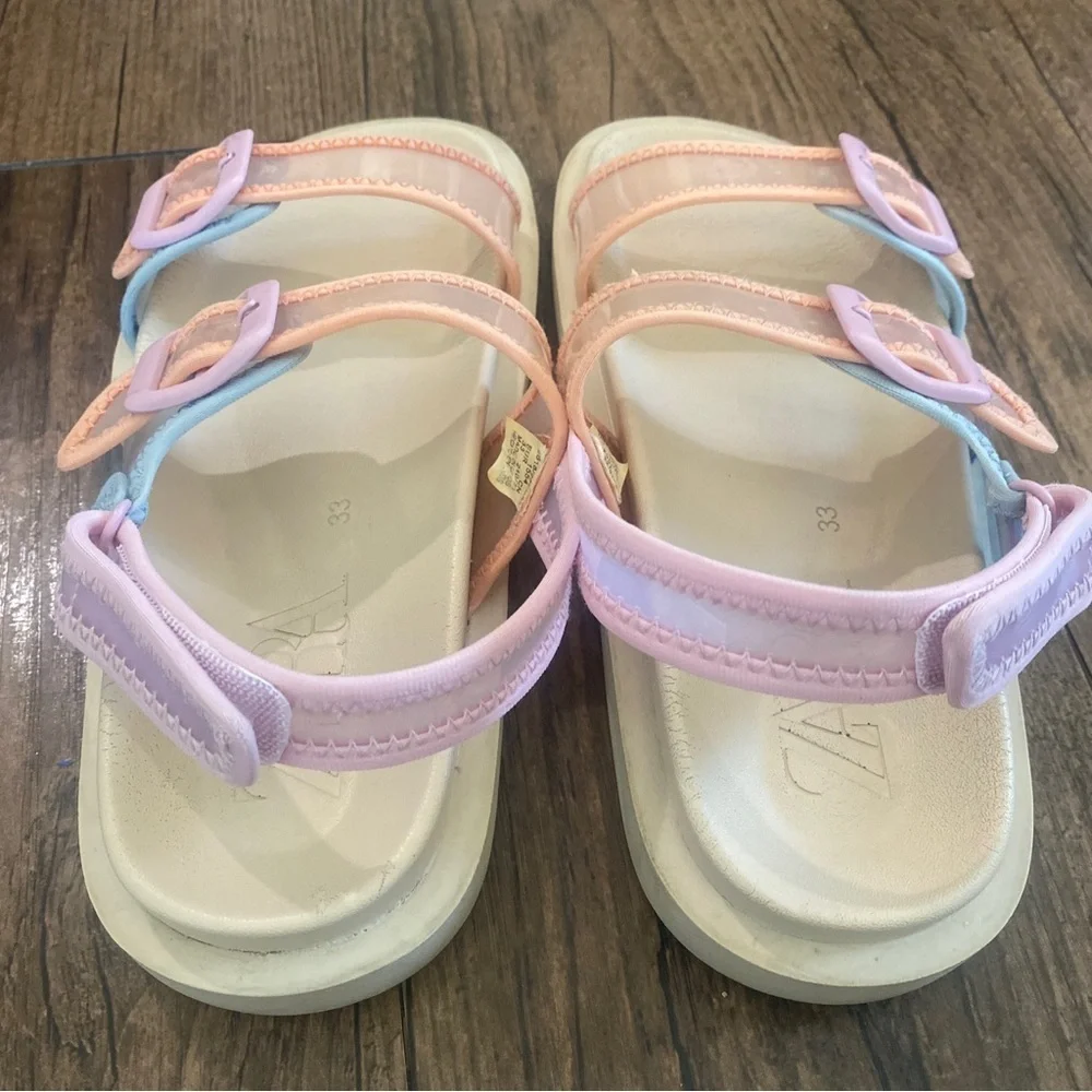 Zara Summer Kids Sandals in Pink and Cream